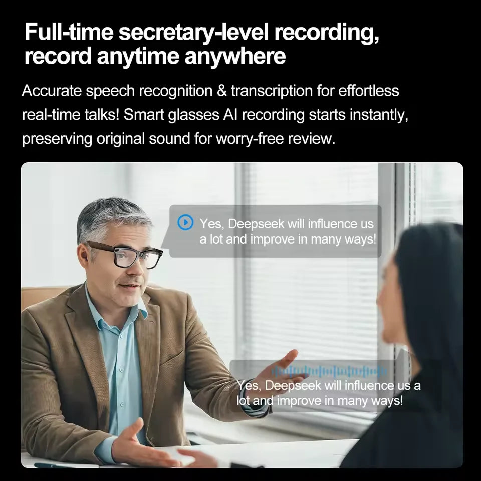 AI Smart Glasses – ChatGPT 4.0, Colour-Change Lenses & 4K Camera