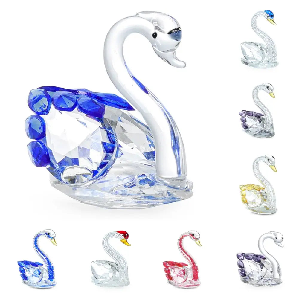 Creative Crystal Swans Ornaments Desktop Decoration Miniature Gift Diamond Swans Crafts Small Statue Elegant