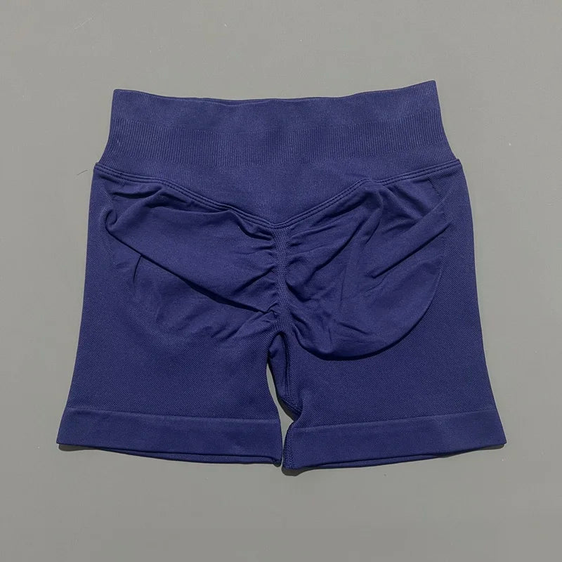 HISTELLO Impact Shorts 4.5" Women Yoga Shorts Seamless Low Waist Scrunch Bum Gym Leggings Workout Stretch Fitness Sports Shorts
