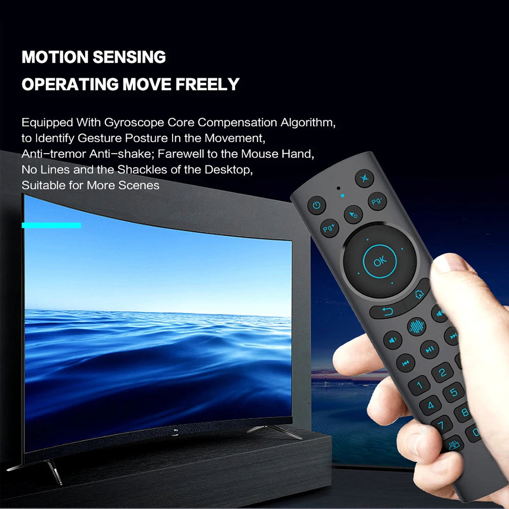 G20S PRO BT Air Mouse Backlit Light 2.4G Wireless Gyroscope Smart Remote Control With Voice IR Learning for Android TV Box