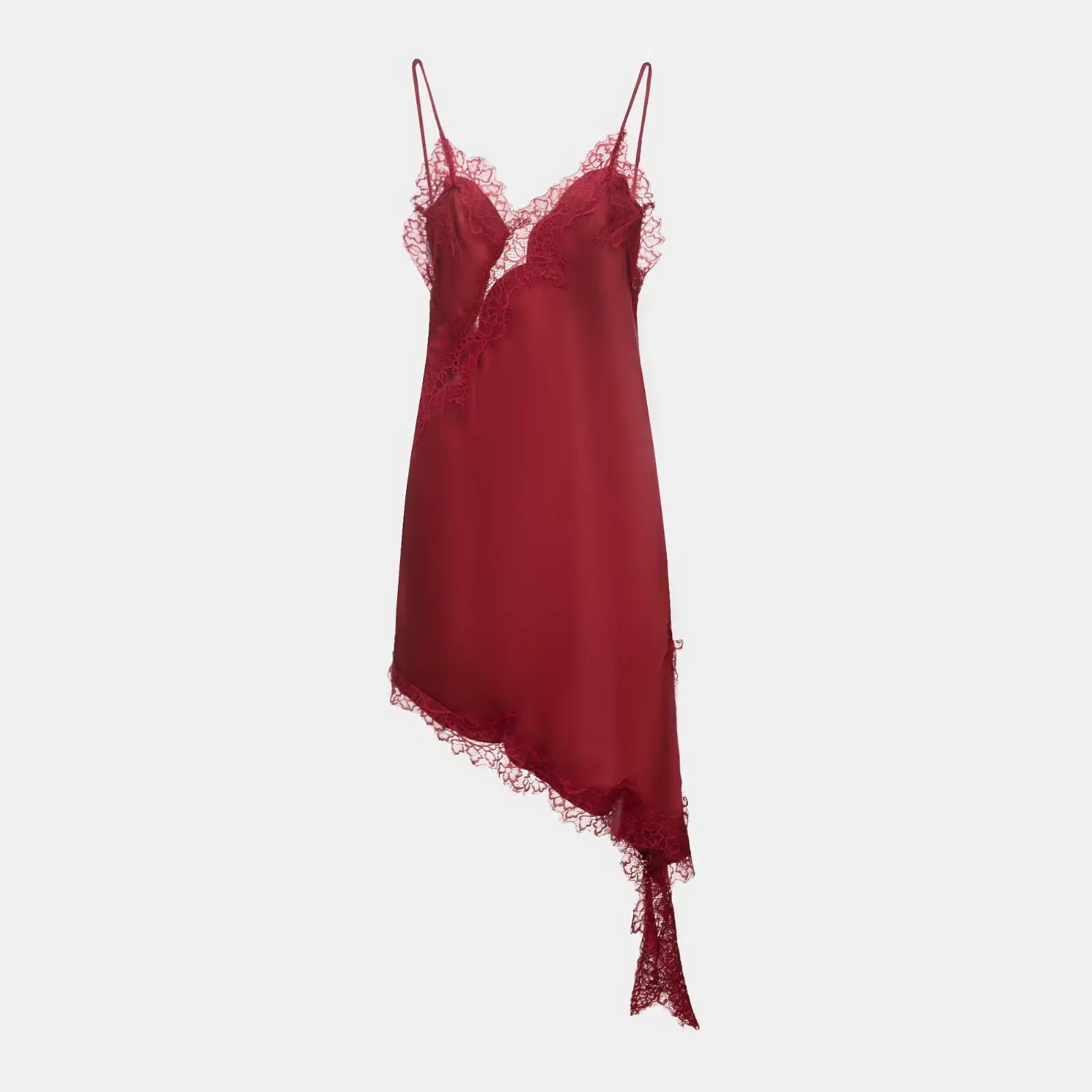 Luxe Lace-Spliced Satin Mini Dress – Sleeveless Backless Party Dress