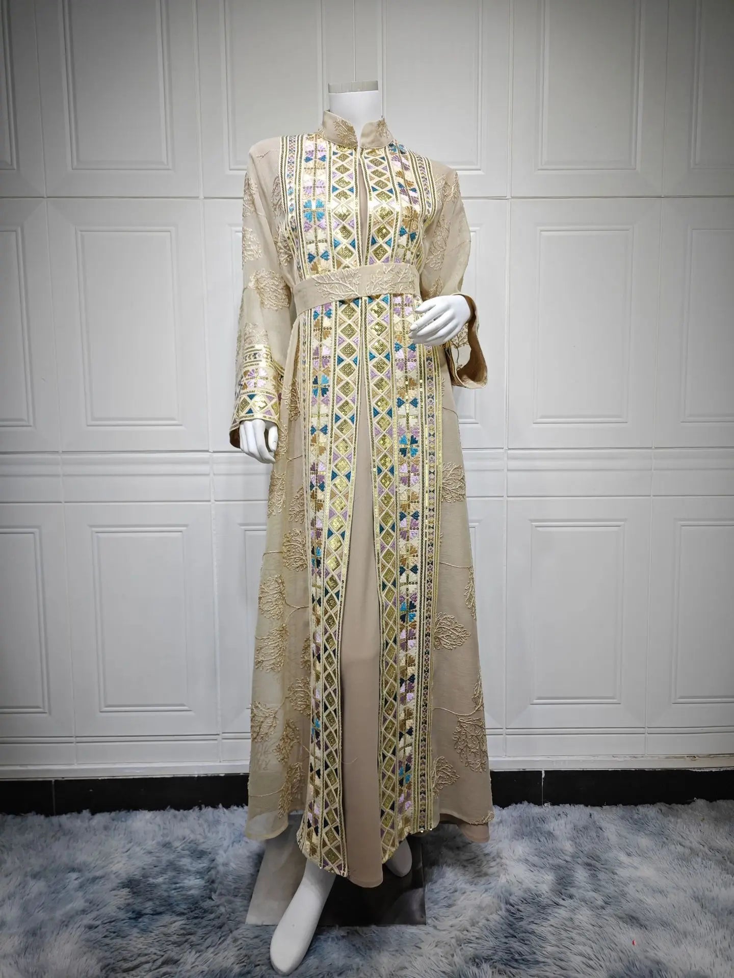 Elegant Abaya Kaftan 2-Piece Set – Eid & Ramadan Party Dress