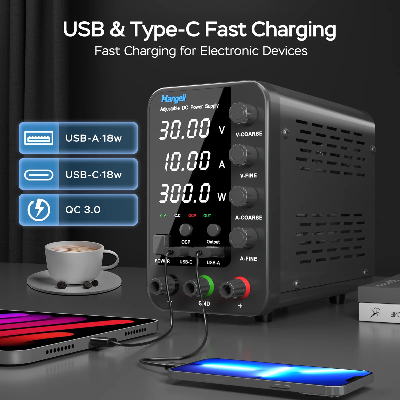 DC Lab Power Supply | 30V–120V Adjustable Voltage Regulator | Bench Switching Power Supply
