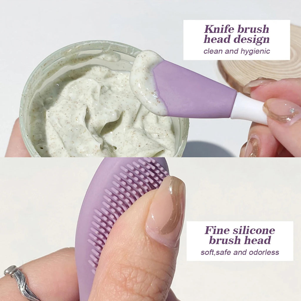 Silicone Facial Cleansing & Mask Brush 2 In1 Facial Skin Care Scrub Exfoliator Scrub Pore Blackhead Deep Cleaning Tools