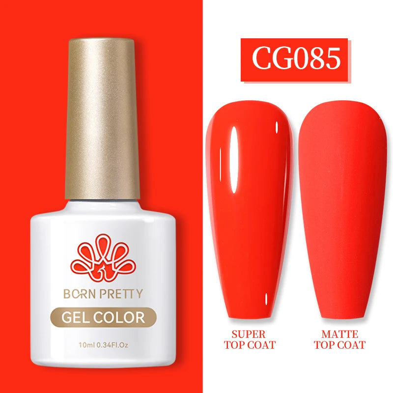 BORN PRETTY 10ml Gel Nail Polish Gel 130 Colors Semi Permanent Solid Nail Gel Varnish Soak Off UV Gel for Base Top Coat