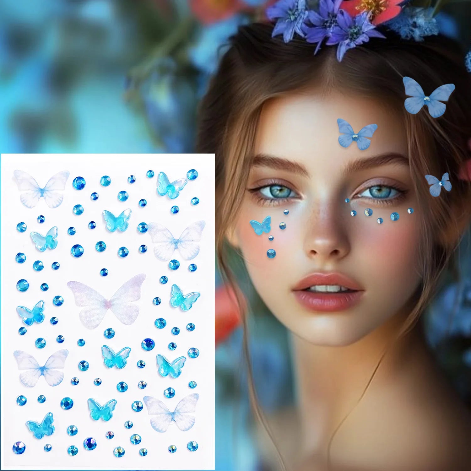 3D Rhinestone Face Tattoo Stickers For Festival Glitter Makeup Jewelry Sticker On Face Crystals Gems Jewels Diamonds Decoration