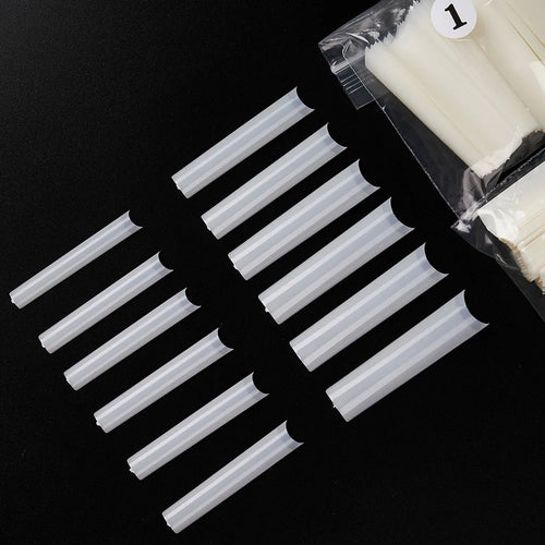 3XL Long Coffin/Square Acrylic False Nail Tip Half Cover C Curved Straight Nail Tips Manicure Nail Art Decoration ToolFake Nails