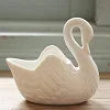 Beautiful Pottery White Little Swan Candlestick Mini Candle Holder Ceramic Ornaments Home Decoration Accessories