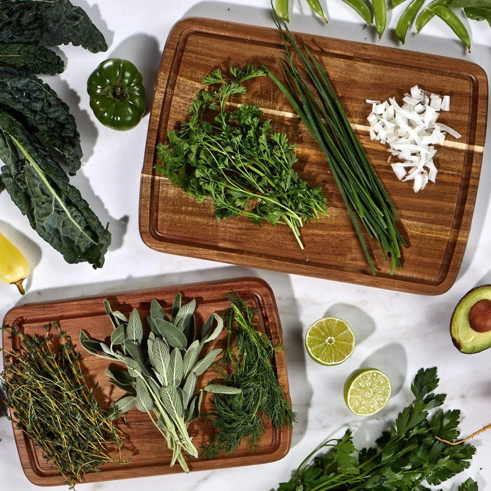 Doheny Duo Wooden Board Platter Small - Serving Board for Cooking & Home Use, Modern Kitchenware, Featuring Wooden Texture
