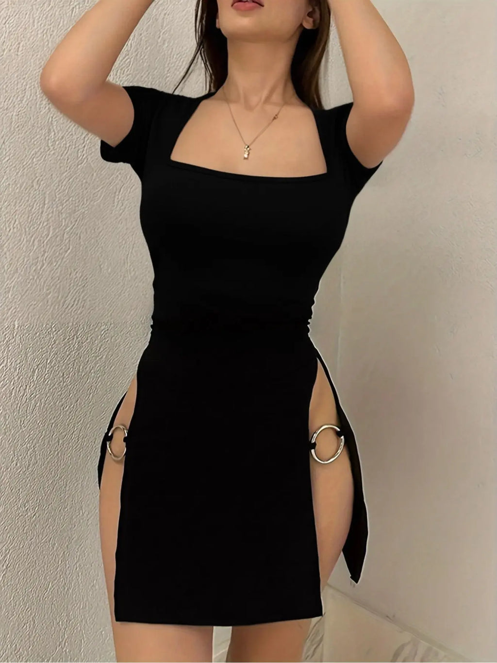 Plus Size Women'S Sexy High Slit Dress, Elegant Party Gown, Comfortable Fit, Perfect for Special Occasions, Stylish and Trendy Design