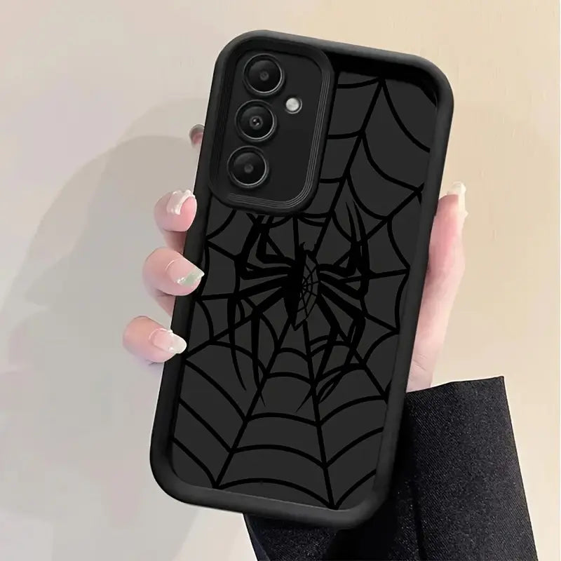 Spider Pattern Phone Case Compatible with Samsung Galaxy A03S A04S A12 A13 A14 A15 A23 A25 A32 A35 A51 A53 A54 A55 A71 4G/Galaxy S20 S21 S22 S23 S24 Ultra/Plus/Fe, Mobile Phone Case Compatible with Iphone 16/15/14/13/12 Pro Max 14 15 16 Plus