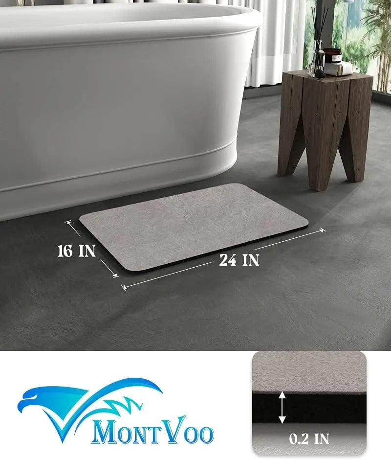 KGKTU Bath Mat Rug-Rubber Non Slip Quick Dry Super Absorbent Thin Bathroom Rugs Fit under Door-Washable Bathroom Floor Mats-Shower Rug for in Front of Bathtub Shower Room Sink