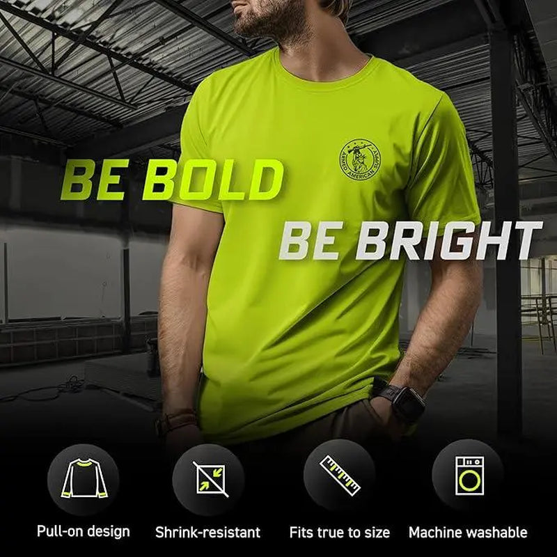 Work Harder - High Visibility Hoodie Work Gear - Cotton Poly Premium Blend - Funny, Sarcastic Designs for Blue Collar Workers Fabric Menswear Polyester Sweatshirt Thick Top Day Layer Underwear Streetwear Clothing Jacket