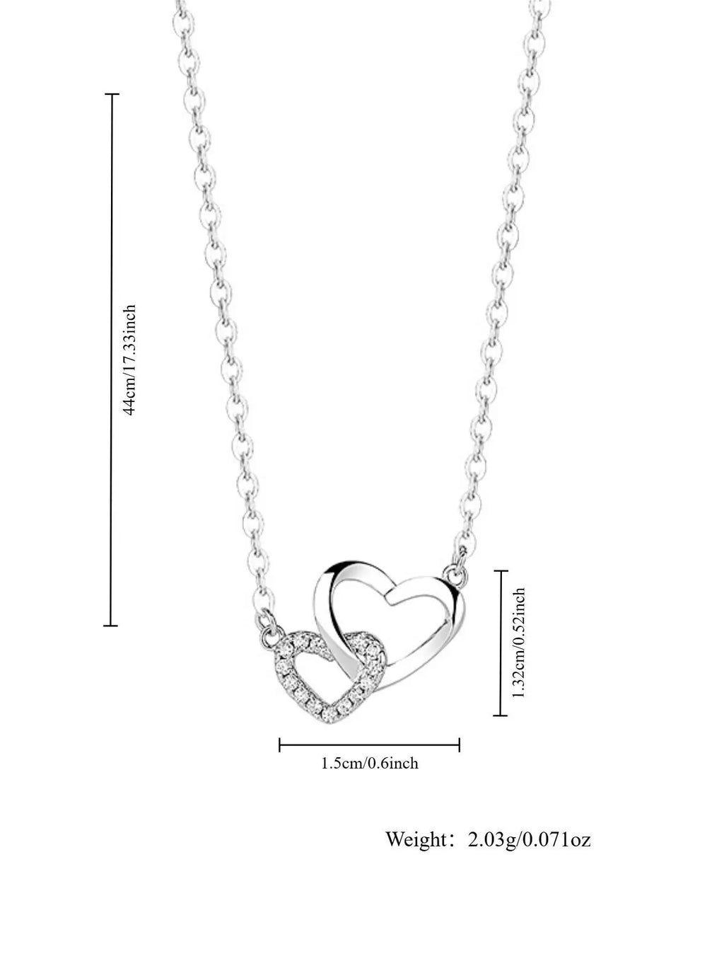 S999 Sterling Silver Heart Shaped Pendant Necklace with Box, Artificial Zircon Decor Necklace for Women, Elegant Jewelry for Party, Daily Decor, Exquisite Jewelry for Birthday Gift