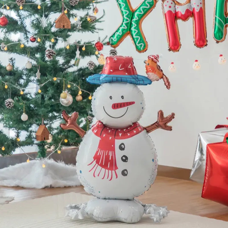 Standing Snowman Foil Balloon Decoration | Christmas Holiday Party Floor Decor Balloon Brands Christmas Decorations