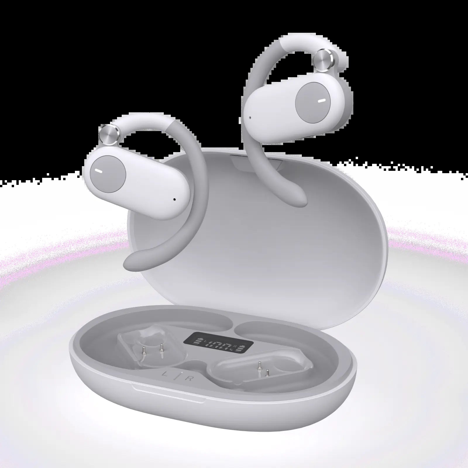TAGRY D91 Open Ear Headphones, Bluetooth Earbuds, 60H Playtime, Deep Bass, LED Display