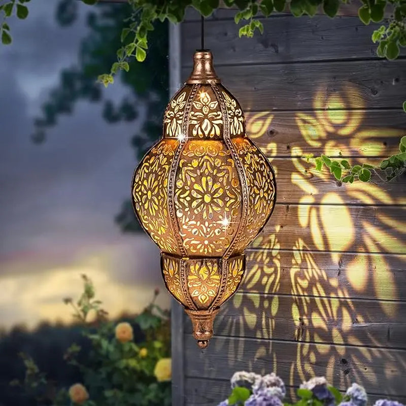 Moroccan - Inspired Outdoor Solar Pendant Lights, Waterproof Design, Perfect as Holiday Gifts for Yard Beautification, Adding Charming Ambiance to Your Outdoor Space